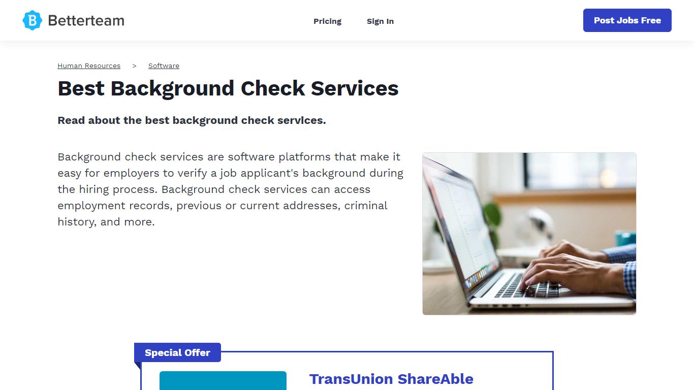 Best Background Check Services - Betterteam